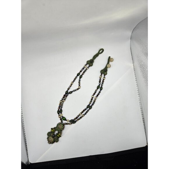 Handcrafted Soutache Beaded Pendant Necklace – Vintage Artisan Statement - Picture 5 of 11